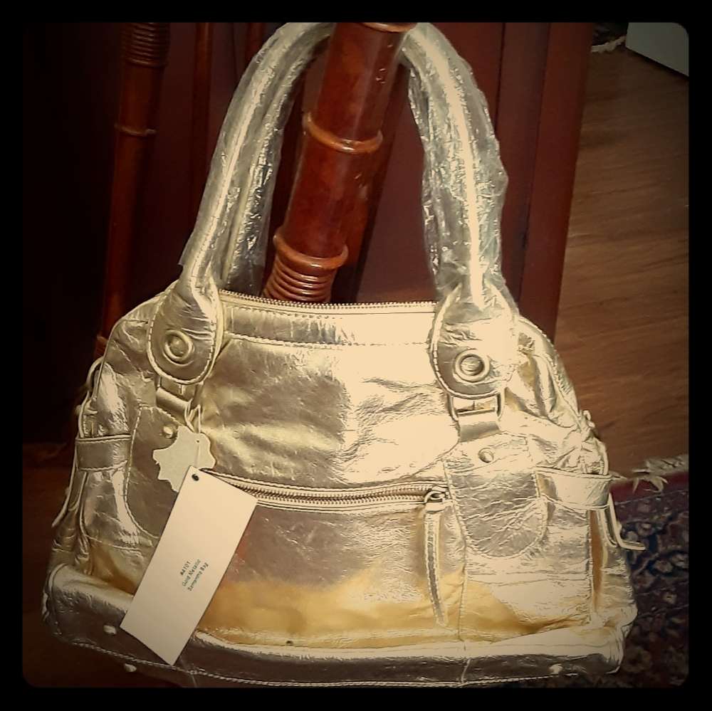 Gold hobo bag